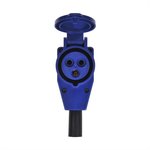Angled CEE contrast plug + Schuko socket