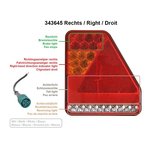 Rear light 5 functions 208x188mm 22LED right UK