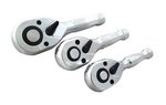 Stubby ratchet set with Quick Release 1/4, 1/2 & 3/8 - 72-tooth