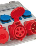 Wall distributor 4/32 IP44 4x LS 230V/16 A, 1xLS 400V/16 A, 1xFI 40 A 4-pole 30mA