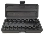 Power sockets 3/8 & 1/2 set E-Torx 17-piece