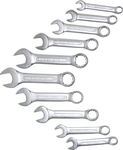 10-piece Combination Spanner Set, Stubby Type, 10-19 mm