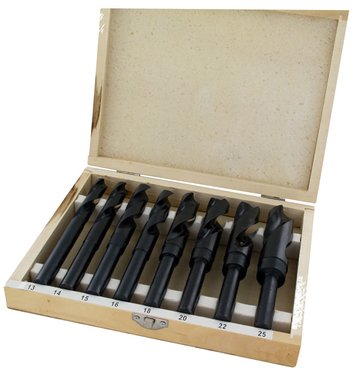 Set of 8 rollforged hss drills reduced shank 13mm