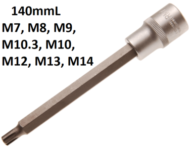 Bit Socket length 140mm (1/2) Drive Spline (for RIBE)