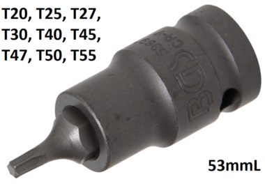 Impact Bit Socket (1/2) Drive T-Star (for Torx)