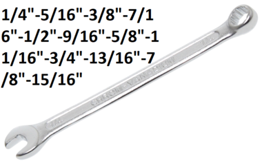 Combination Spanner hot forged inch loose