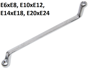 Double Ring Spanner with E-Type Ring Heads offset