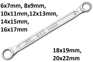 Double Ring Spanner, extra flat