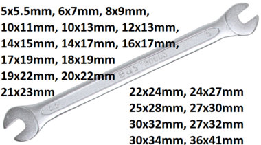 Double Open End Spanner