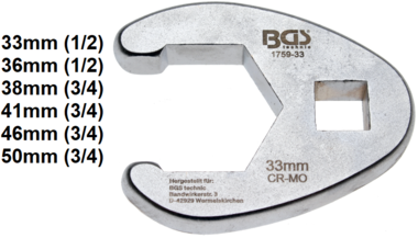 Crowfoot Spanner (1/2) & (3/4) Drive