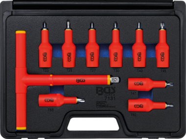 VDE Bit Socket Set 12.5 mm (1/2) Drive T-Star T20 - T55 10 pcs