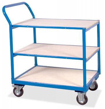 Flatbed trolley 3 shelves 250kg