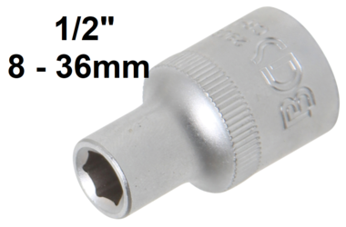 Socket, Hexagon 12.5 mm (1/2) Drive