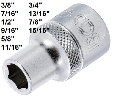 Socket, Hexagon 12.5 mm (1/2) Drive