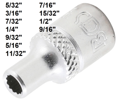 Socket, 12-point (1/4) Drive 5/32 - 9/16