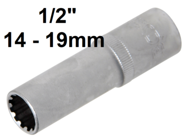 Socket, Gear Lock, deep 12.5 mm (1/2) drive