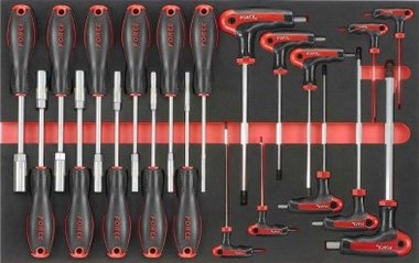 Foam Hex nut driver & Hex-ball grip key set 21pc