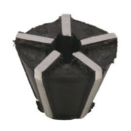 Individual rubber flex collets for tapping machines with reversing device