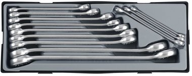 Offset ring wrench set (15° bowed)