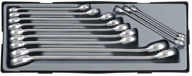 Offset ring wrench set (15° bowed)