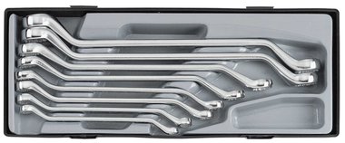 Offset ring wrench set 8pc (45° bowed)