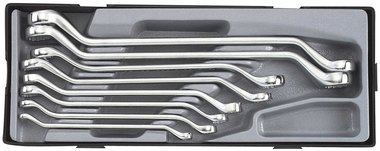 Offset ring wrench set SAE 8pc (45° bowed)