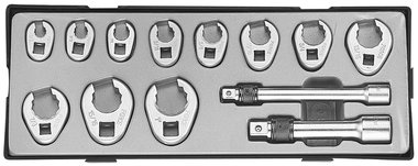Crowfoot flare nut wrench set SAE 13pc