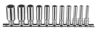 1/4 12-point deep socket set SAE 11pc