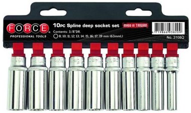 3/8 Spline deep socket set 10pc