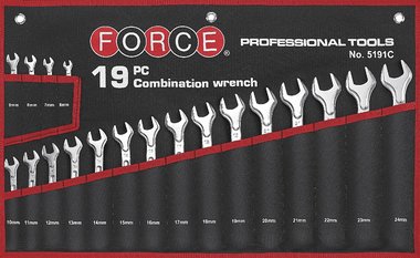 Combination wrench set 6-24mm 19pc