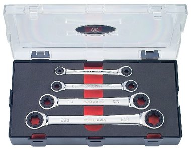 Star double gear flat wrench 4-piece