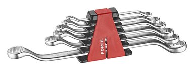 Offset ring wrench set 6pc (45° bowed)