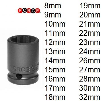 Force caps 1/2 (12-side) 8-32mm
