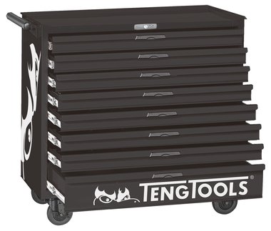 Tool trolley black 8 drawers