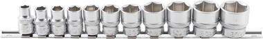 11-piece Socket Set, 3/8, 6-pt., in INCH, 5/16- 7/8