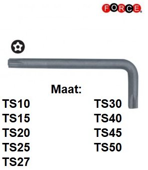 Right-angled Torx TS 5-side key set