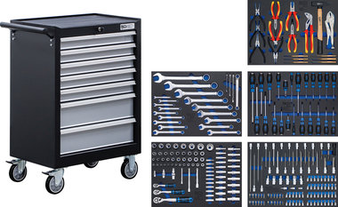Workshop Trolley 7 Drawers with 246 Tools