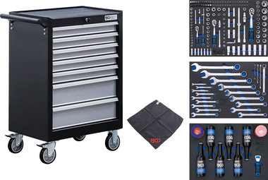 Workshop Trolley 7 Drawers with 215 Tools