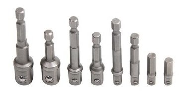 Drill bit adapters 8-piece