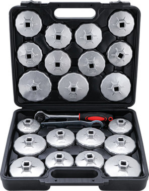 Oil Filter Wrench Set aluminium pressure casting 12.5 mm (1/2) drive 23 pcs