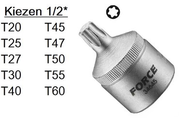 1/2 Star socket bit (one piece)