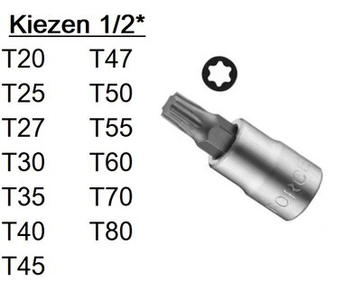 Torx bit sockets 1/2 T20-T80