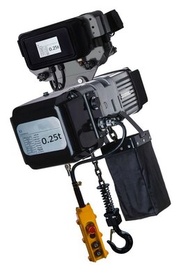 Electric chain hoist with electric trolley 400V 0.25 tonne single speed hoist