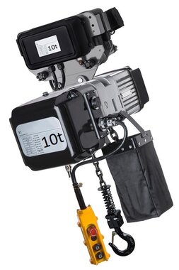 Electric chain hoist with electric trolley 400V 10 tonne single speed hoist