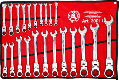 Ratchet Combination Wrench Set flexible Heads 6 - 32 mm 22 pcs