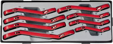 Offset ratchet ring wrench set 8pc (15° bowed)