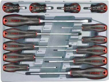 Screwdriver Slotted & Pozidriv set 14pc