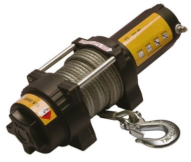 Direct current towing winch 12 Volt 1.36 tons