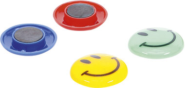 4-piece Magnet Set Smile, Ø 40 mm