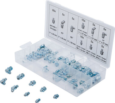 70-piece Grease Fitting Assortment, Metric / Inch